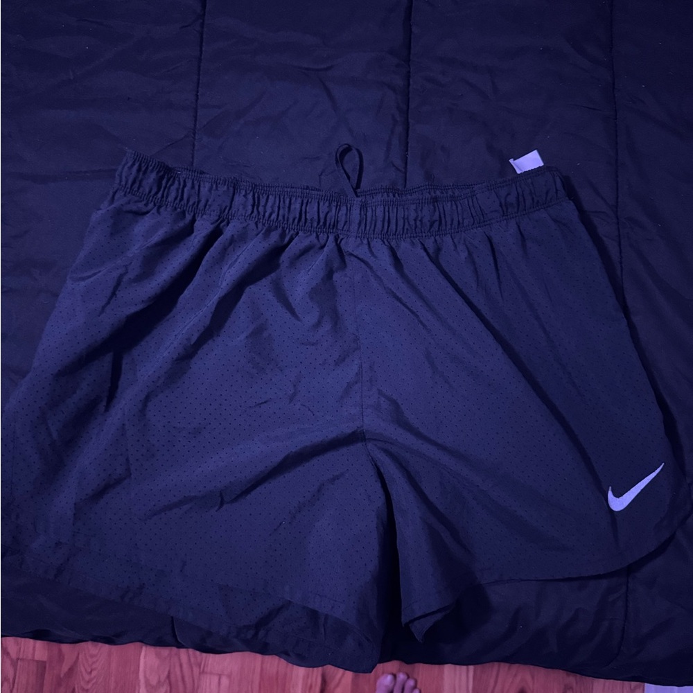 Nike Black Sports Shorts with White Swoosh